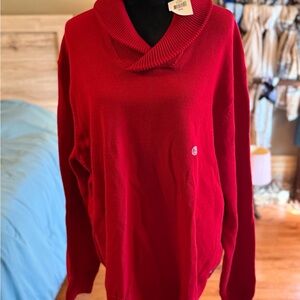 Chaps Vibrant Red Cowl Neck Sweater